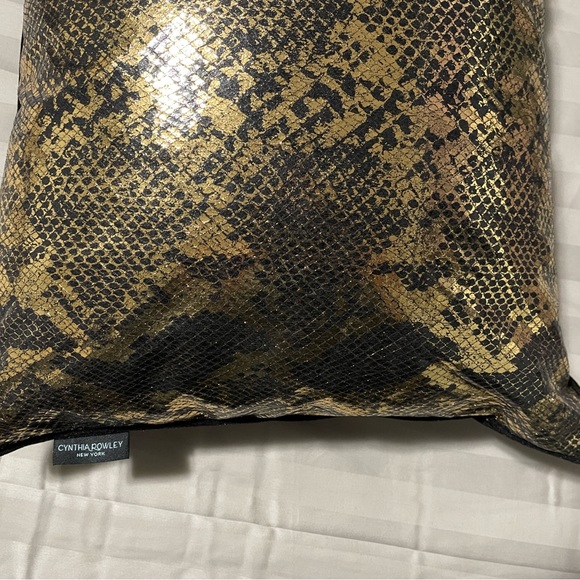 Cynthia Rowley Snakeskin Gold Foil Pillow - Picture 6 of 7